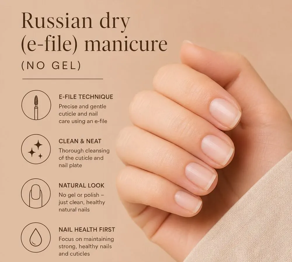 Professional russian dry manicure service at S Lux Nails